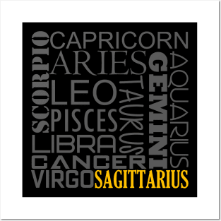 Sagittarius Zodiac Montage Posters and Art